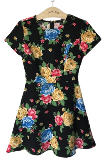 Vestido Preto Floral - Forever 21