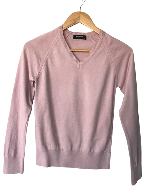 Blusa Rosa em Modal Gola V - Anselmi