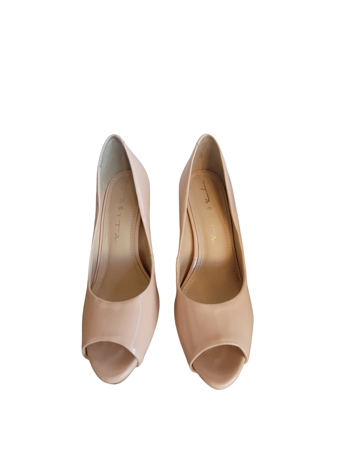 Peep Toe	Nude Verniz - Salto 10