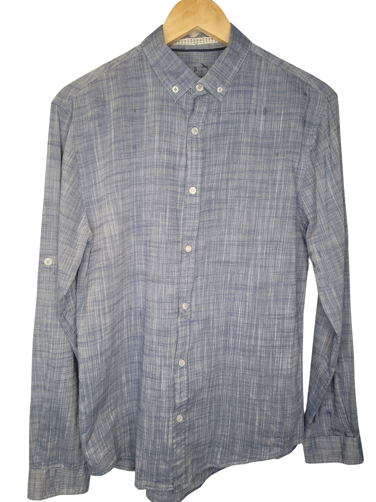 Camisa Azul mescla Manga Longa