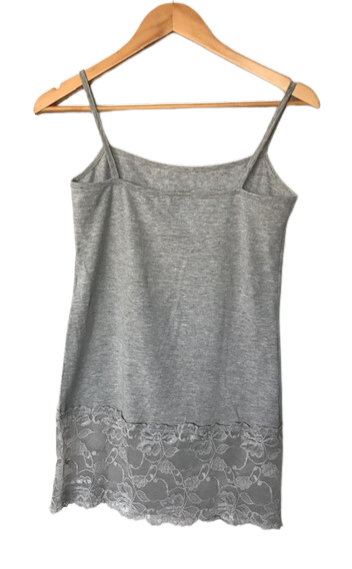 Blusa Cinza Longa com Renda - Tok