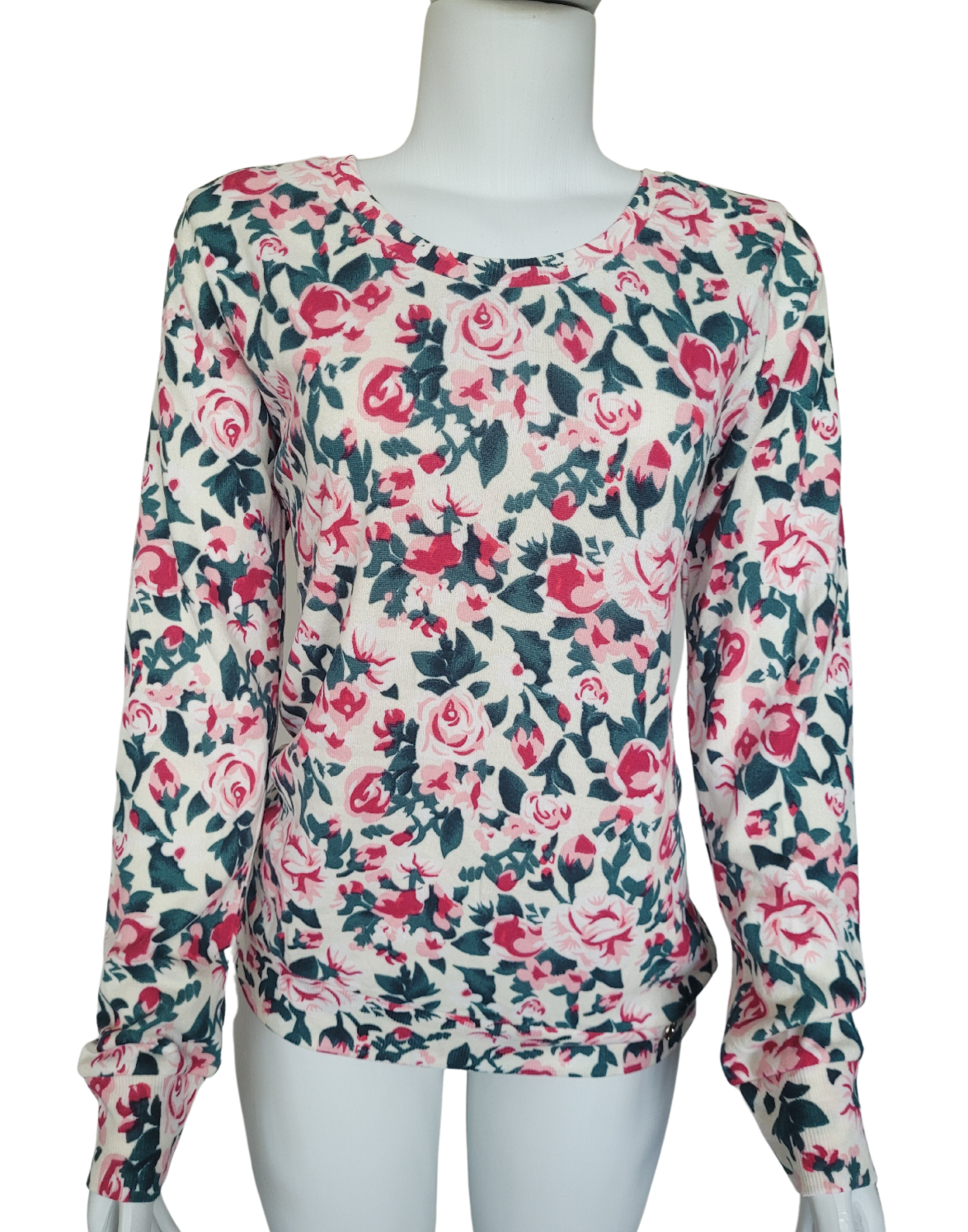 Blusa Floral (verde/rosa) Manga Longa em linha - Pop Me