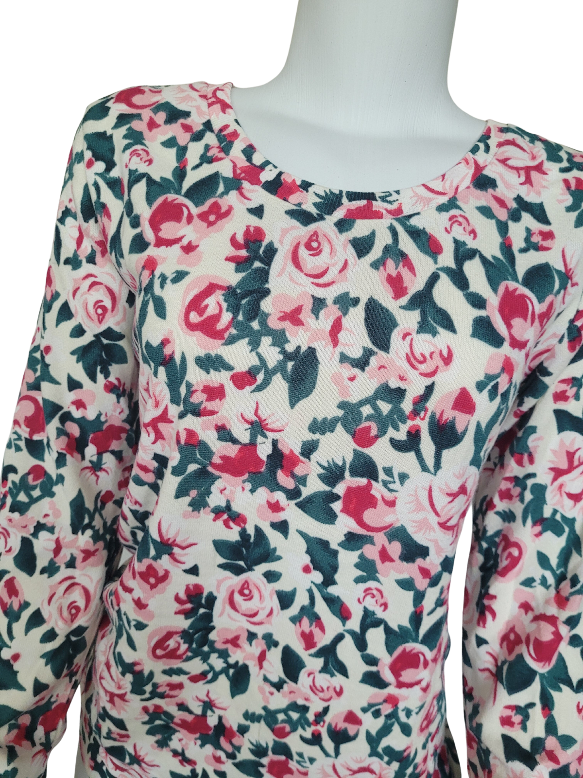 Blusa Floral (verde/rosa) Manga Longa em linha - Pop Me