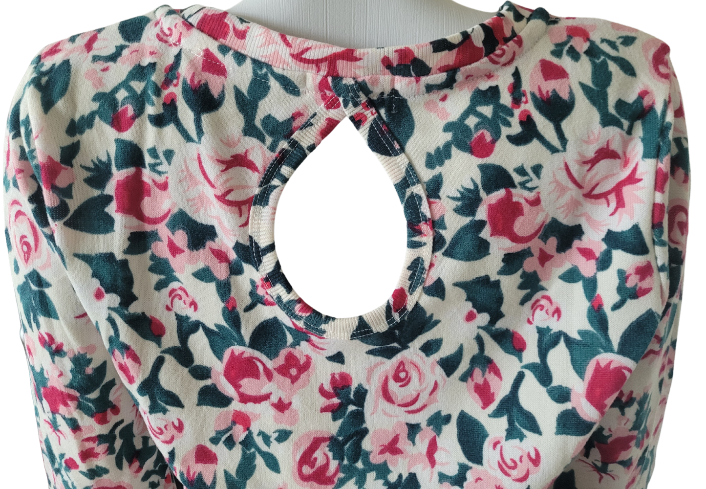 Blusa Floral (verde/rosa) Manga Longa em linha - Pop Me