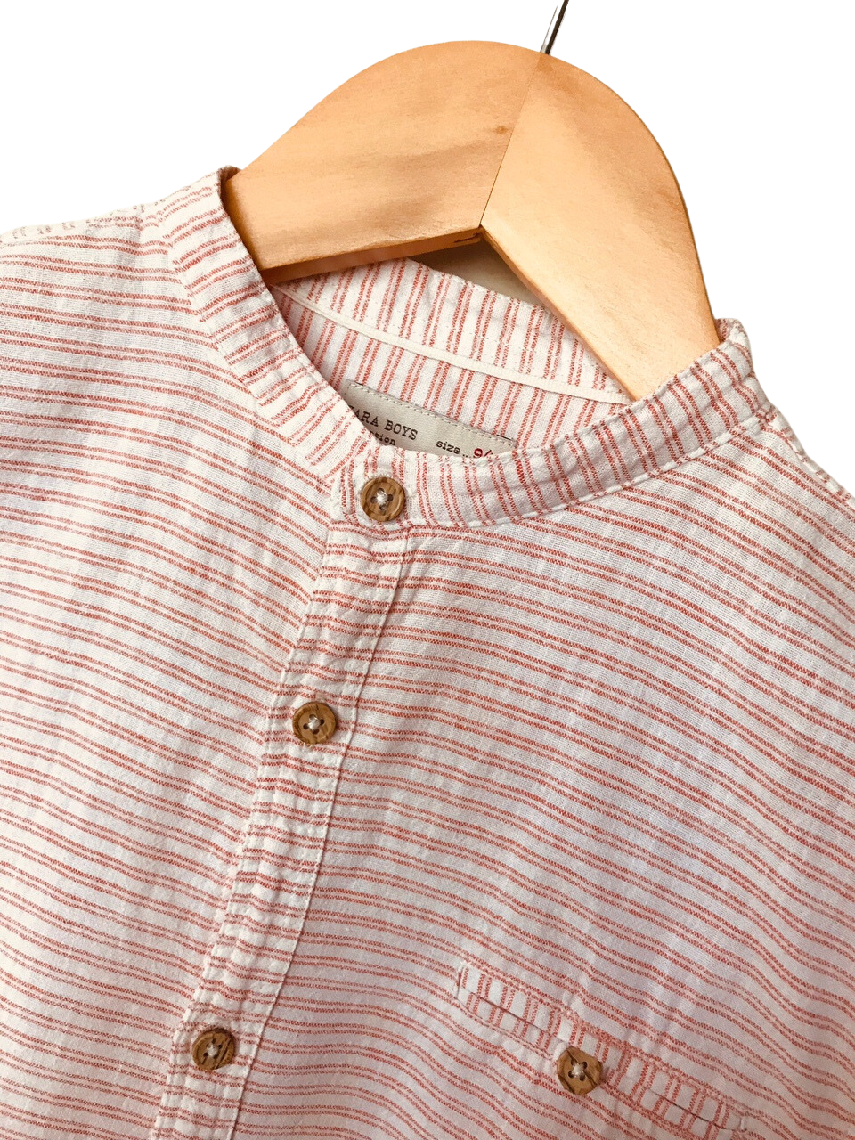 Camisa Listrada Cru/Laranja - Zara Boys