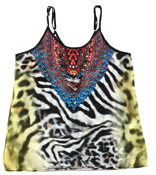 blusa animal print alça